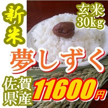 新米Ａ評価令和5年産玄米30kg夢しずく九州佐賀県精米可