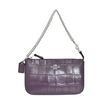 [平輸版] 【COACH】NOLITA 19丁香紫鱷魚紋全皮鍊帶手提掛小包/手提包/手掛包/化妝包/午休包 真品平輸