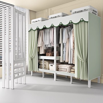 簡易衣櫃架 收納加粗加厚 臥室家用 出租房用 免安裝 折疊布衣櫃 結實耐用 置物架