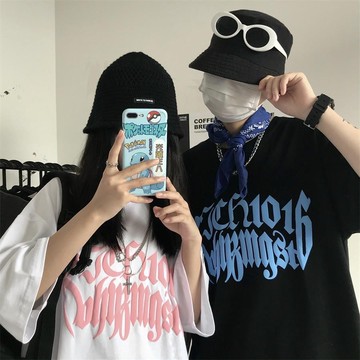 Chubchic~夏季vibe港風短袖t卹男女寬鬆大碼情侶裝oversize嘻哈ins潮牌上衣