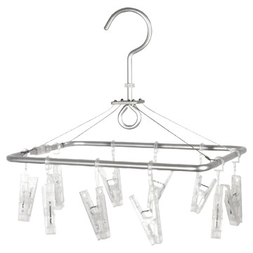 Axis 艾克思 輕鋁合金無印風曬衣架10夾 台灣製  1個  銀色