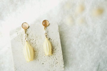 【春日】乾燥花-鈴蘭花/耳環/耳夾/銀針/黃