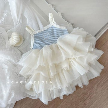 Mini baby🌷女童裝吊帶連衣裙夏季女寶寶蛋糕裙公主裙子蓬蓬裙