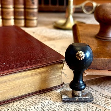 30926 法國古董木柄印章字母 Monohn