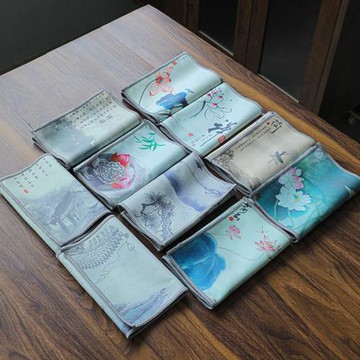 茶巾吸水加厚彩繪茶布麂皮絨纖維茶盤茶幾抹布茶席茶桌布養壺巾