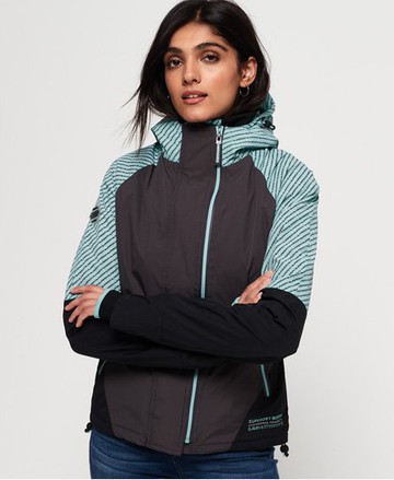 Superdry Women's Women's Arctic Impact SD-Windcheater Jacket Blue / Light Peppermint - Size: 14 Size: 10