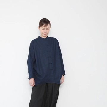 OMAKE.jp 落肩盤釦襯衫KnotButtonShirt 單寧