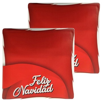 耶誕節造型收納箱 - 覆膜不織布+密度板+海綿  30 x 30 x 30cm  聖誕字母 紅色  2個