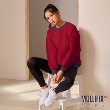 Mollifix 瑪莉菲絲 城市旅人領拉鍊長袖上衣 (酒紅) 暢貨出清、瑜珈服、瑜珈上衣、長T恤、運動服