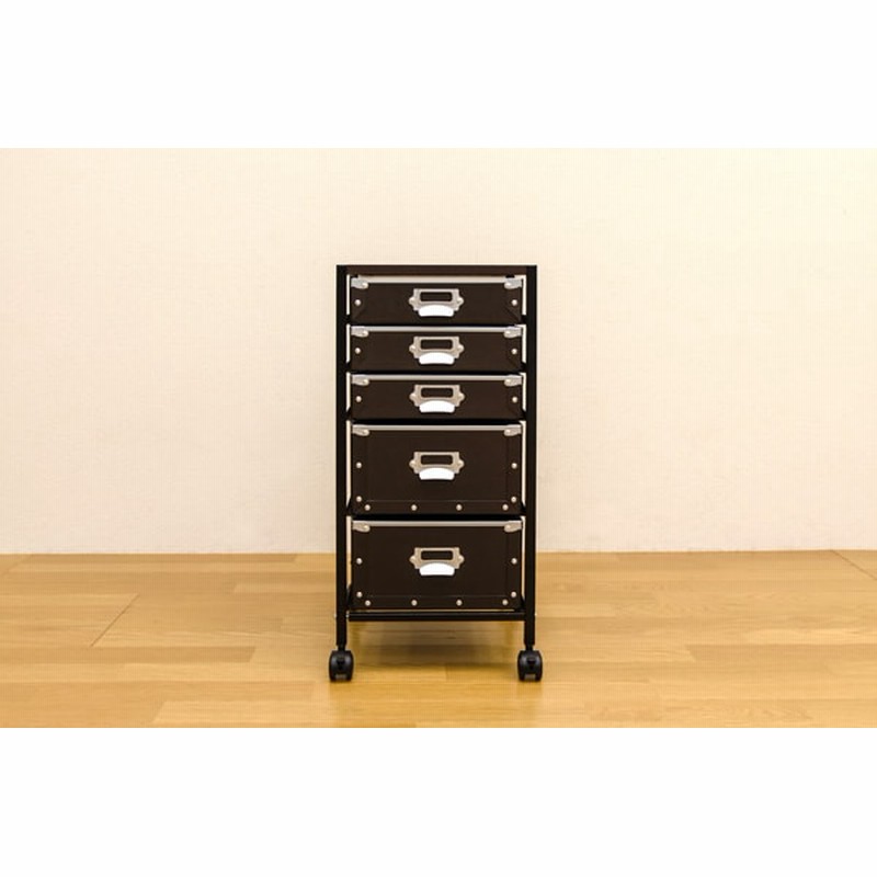 Popan 収納チェスト 5段 ファイルBOX ブラウン 【楽天市場】Popan 収納