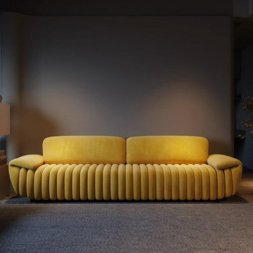 附發票 意式簡約科技布藝大象耳朵現代北歐客廳網紅香蕉船直排沙發小戶型