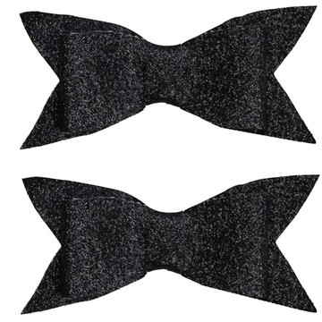 美國 juDanzy - 髮夾兩入組-金蔥黑蝴蝶結 (單一尺寸)