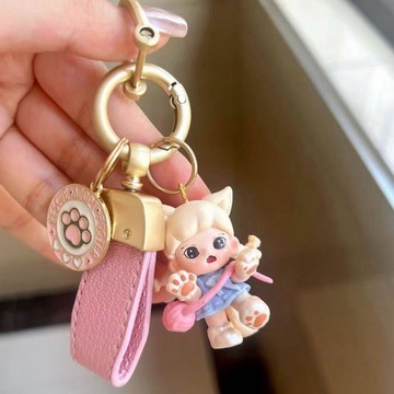 創意萌粒原創妹妹女友汽車改娃可愛鑰匙扣包包掛件閨蜜掛飾禮物生日禮物 禮物生日禮物 禮物