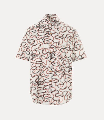 Vivienne Westwood Bowling Shirt Printed Tana Lawn -White-wiggle S Men