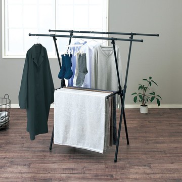 日本天馬 PORISH 室內用摺疊雙桿晾曬架(寬&高伸縮款)-DIY