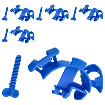 水幻奇境 魚缸換水管固定夾 便捷塑料 最大可夾玻璃厚度1.3cm  藍色  178g  5個