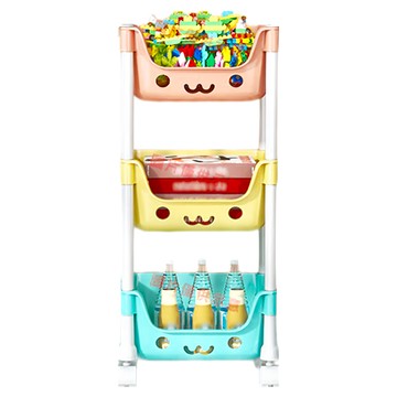 俏皮零食收納架三層 塑膠材質 收納用途  馬卡龍色  1組