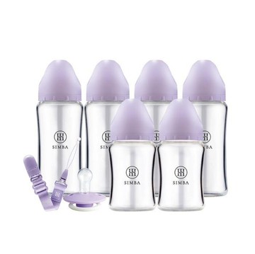 小獅王辛巴 咬咬喝喝全到位！新生起手包(扭扭奶嘴組)(夜光／紫芙) 1680元