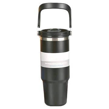 BangJiaShi 幫家適 手提冰霸杯 保溫瓶 咖啡隨行杯 不鏽鋼杯  黑色  1.2L  1個