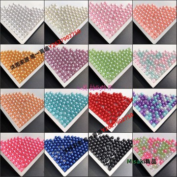 6mm 彩色直孔珍珠 diy手工串珠散珠材料飾品配件穿孔小圓珠85 Misaki精品