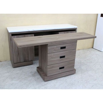 【歐風別館】5.2尺灰橡/梧桐色石面多功能餐櫃附餐桌【基隆至台中免運費】