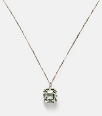 Mateo 14kt gold necklace with green amethyst and diamonds
