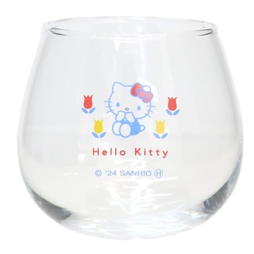 【震撼精品百貨】凱蒂貓_Hello Kitty~日本SANRIO三麗鷗 KITTY不倒翁玻璃杯-花*12383