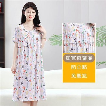 【韓國K.W.】韓國空運完美攻略棉麻居家洋裝裝(居家服/家居服/睡衣/睡裙/涼感睡衣)1號