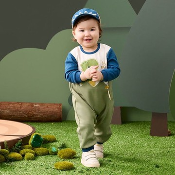 小恐龍空氣棉萌寶造型長袖兔裝