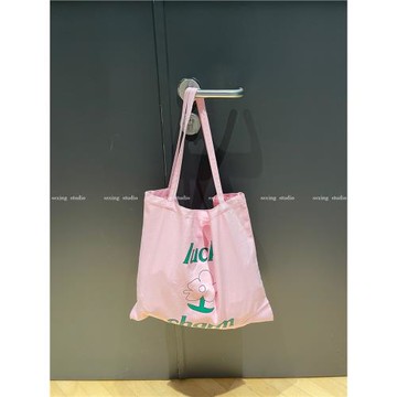 SSXING粉色小花朵韓系學生帆布包