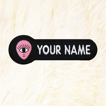 姓名徽章鐵粉紅色外星人-姓名徽章鐵（定做）