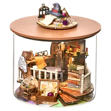 逗趣點 3D立體DIY手作袖珍屋 迷你組合圓夢瓶 魔法小屋  1個