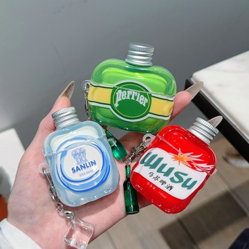 創意氣泡水 烏蘇🍾~適用蘋果airpods代耳機保護殼 小眾飲料瓶 AirPods Pro2保護套 1/2/3代耳機殼