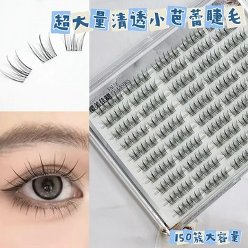 超大量粘膠款清透小芭蕾假睫毛 免膠假睫毛 無梗仿真假睫毛 自然捲翹 根根分明 纖長濃密 佩戴舒適輕盈無感 新手必備假睫毛