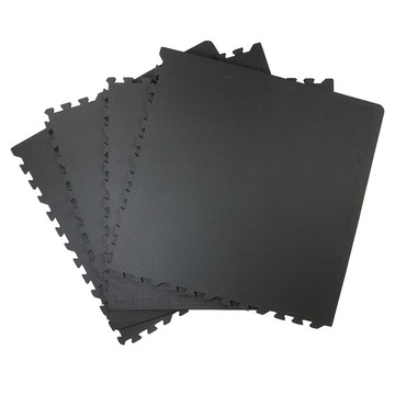 【PMU必美優】EVA運動墊含邊條4片組(約0.44坪)-黑色款