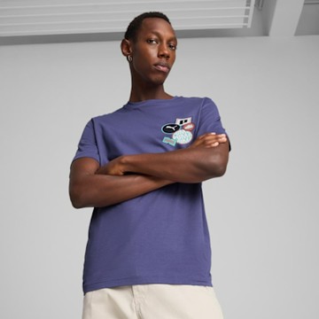 PUMA 短袖上衣 男 歐規 ICON 紫 68482946