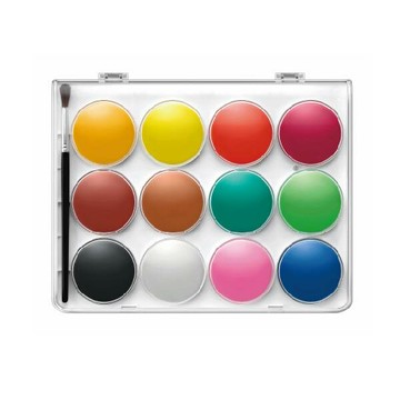 雄獅  巨無霸 粉餅水彩 12色入 /盒 WCC-12J｜領券最高折$220