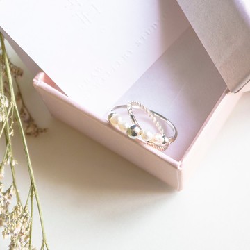 春意 珍珠交叉戒指