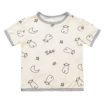 抱抱羊 甜夢黃短袖上衣 柔軟親膚 透氣吸汗 可愛卡通圖案設計