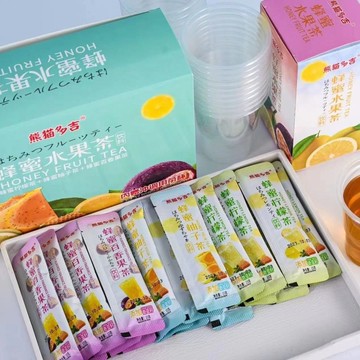 果酱茶 冷泡茶 熊貓多吉蜂蜜柚子茶百香果檸檬果味獨立檸檬茶小包裝果醬沖飲速溶