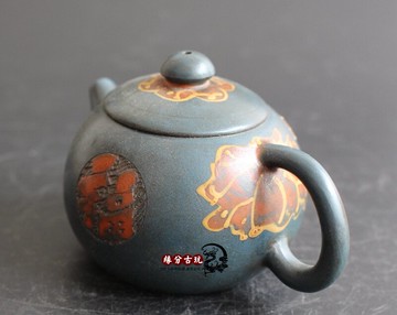 宜興全手工朱泥紫砂壺西施壺井欄壺泡茶壺陶瓷茶具仿古壺福字壺1入