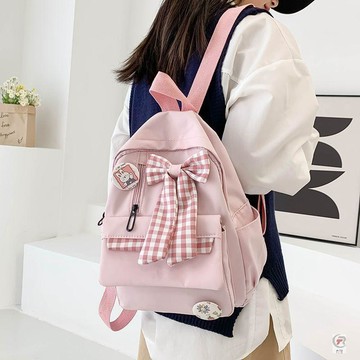 👜爆款書包👜 可愛蝴蝶結小學生書包二三到六年簡約超輕雙肩包女生格子超萌揹包書包 雙肩包 包包