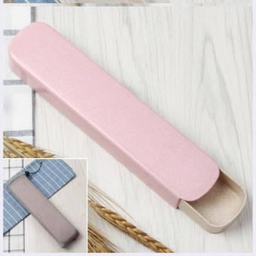 防摔可愛兒童旅游便攜餐具盒收納盒學生空盒筷盒勺盒加餐具袋