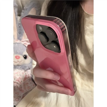 ins風玫紅色標籤適用iPhone17PROMAX手機殼16新款15/14小衆13/12