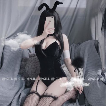 姬Gill：不要欺負兔兔顯瘦內衣制服cos兔女郎性感緊身連體衣睡衣