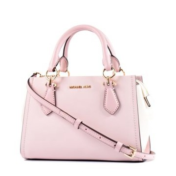 MICHAEL KORS Marilyn 十字紋防刮手提/斜背二用包-粉/白//小