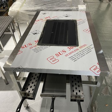 優樂悅~工廠直銷無煙燒烤桌全套一體燒烤爐家用碳烤不銹鋼燒烤桌長方形 燒烤架 燒烤爐