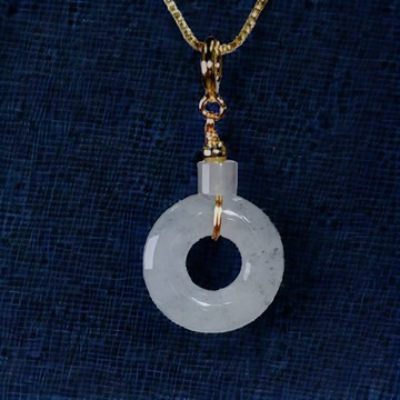 【願‧平安】冰種平安扣項鍊14K包金 | 天然緬甸A貨翡翠 | 送禮