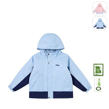 【FILA】KIDS 孩童款 防潑水機能 鋪棉外套-藍色 1JKY-8324-BU