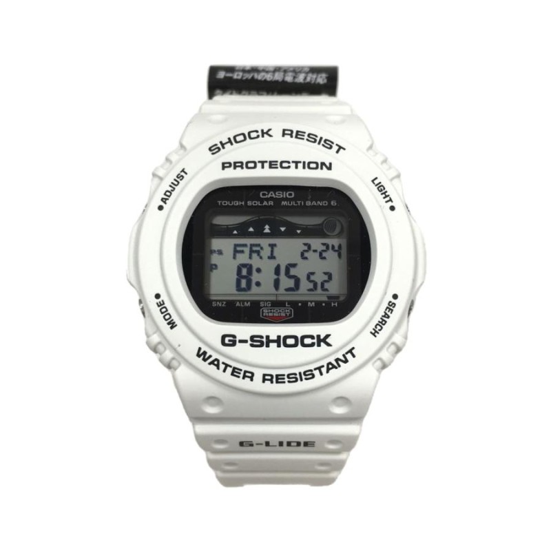 CASIO◇カシオ/ソーラー腕時計・G-SHOCK/デジタル/ラバー/WHT/WHT-